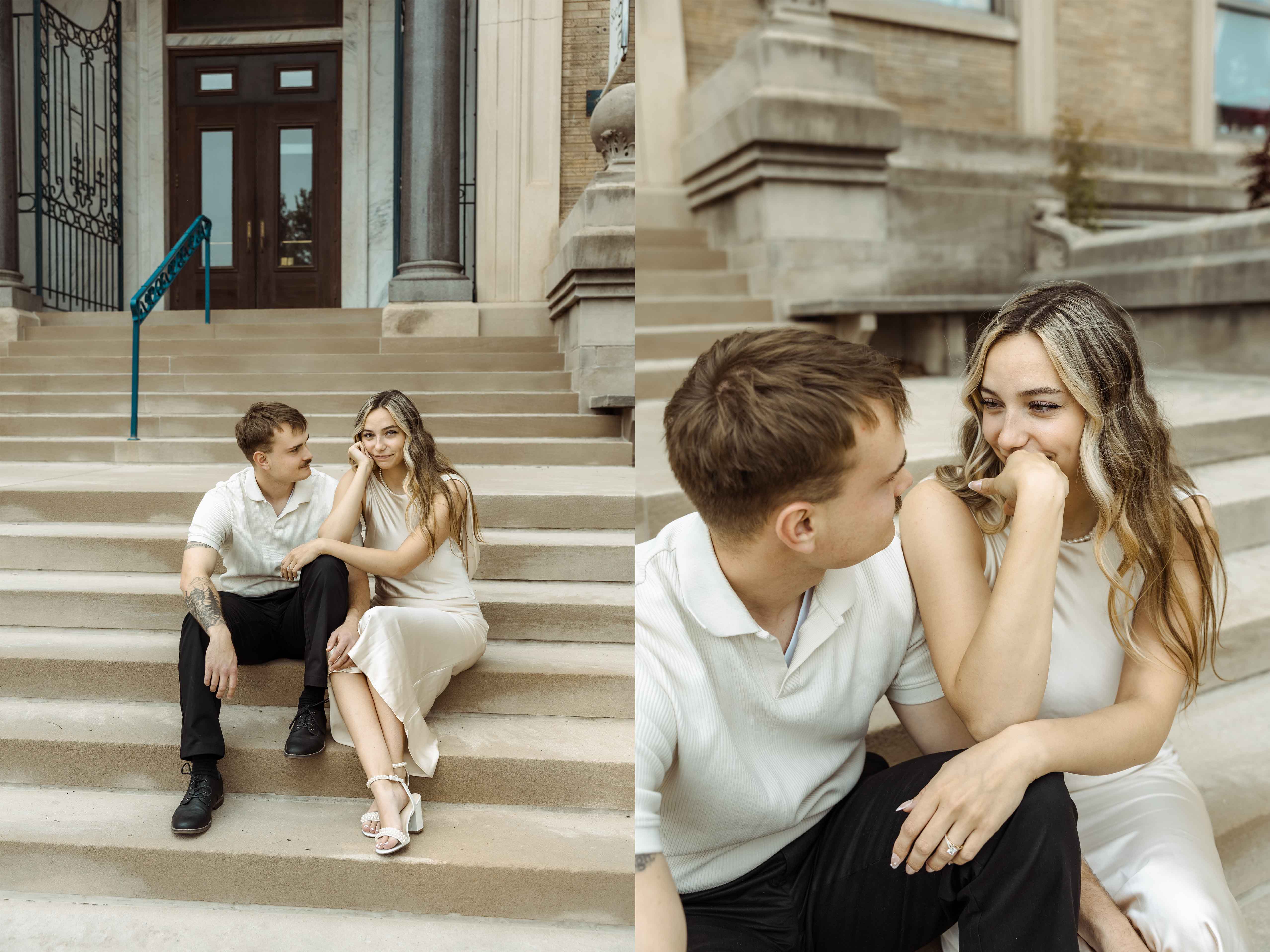 Downtown Cedar Rapids Engagement Pictures, Cedar Rapids, Iowa