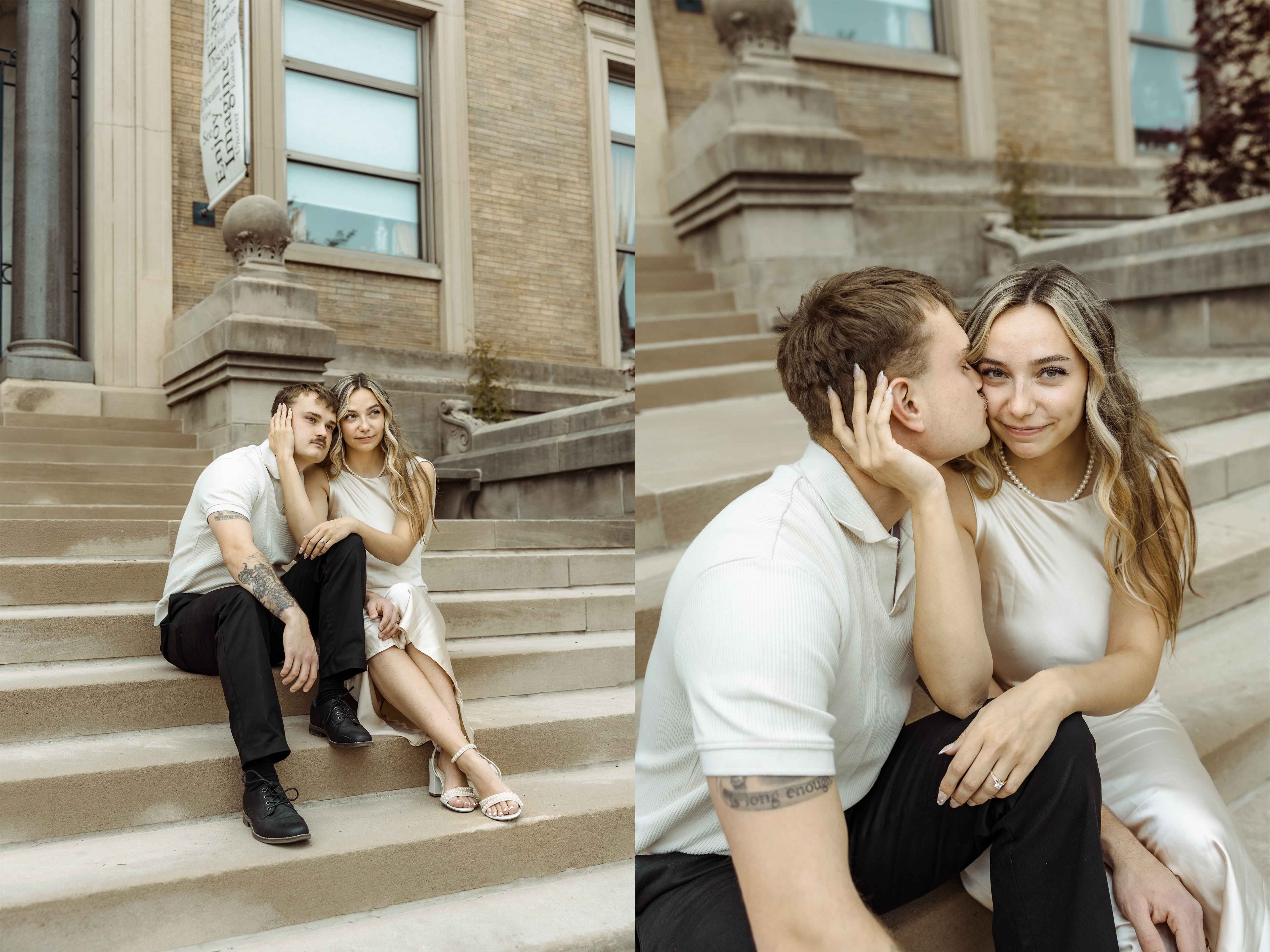 Downtown Cedar Rapids Engagement Pictures, Cedar Rapids, Iowa