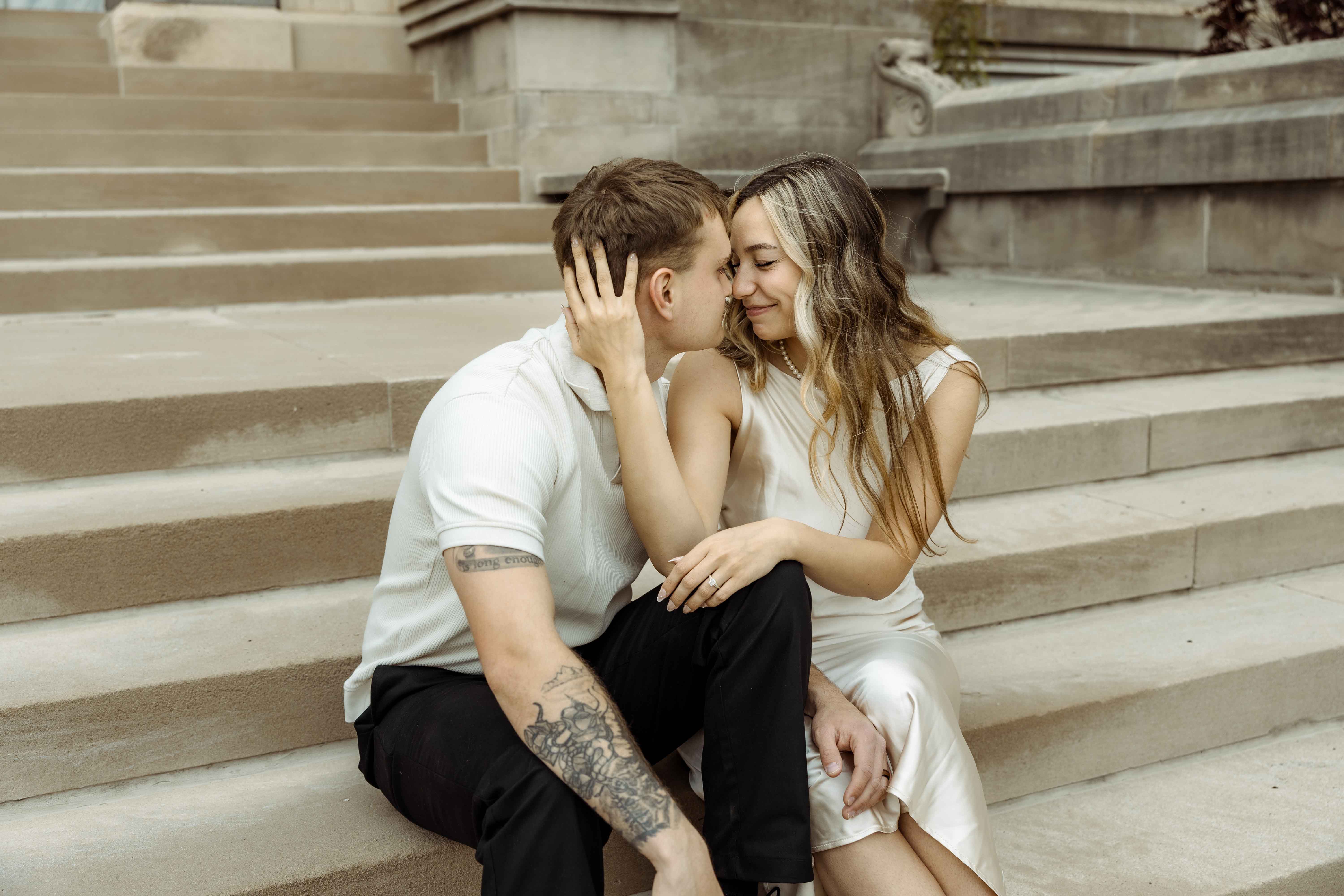 Downtown Cedar Rapids Engagement Pictures, Cedar Rapids, Iowa