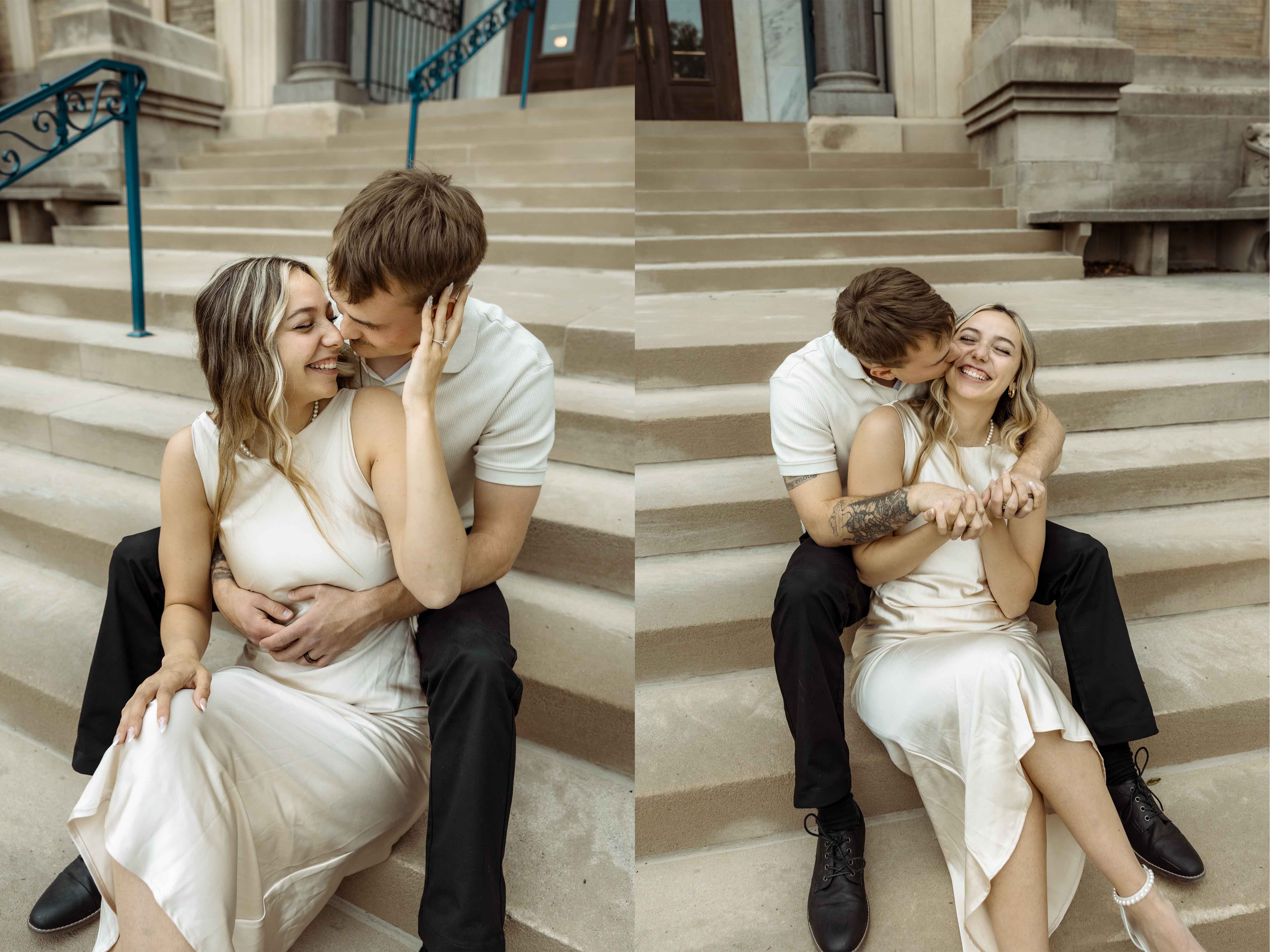 Downtown Cedar Rapids Engagement Pictures, Cedar Rapids, Iowa