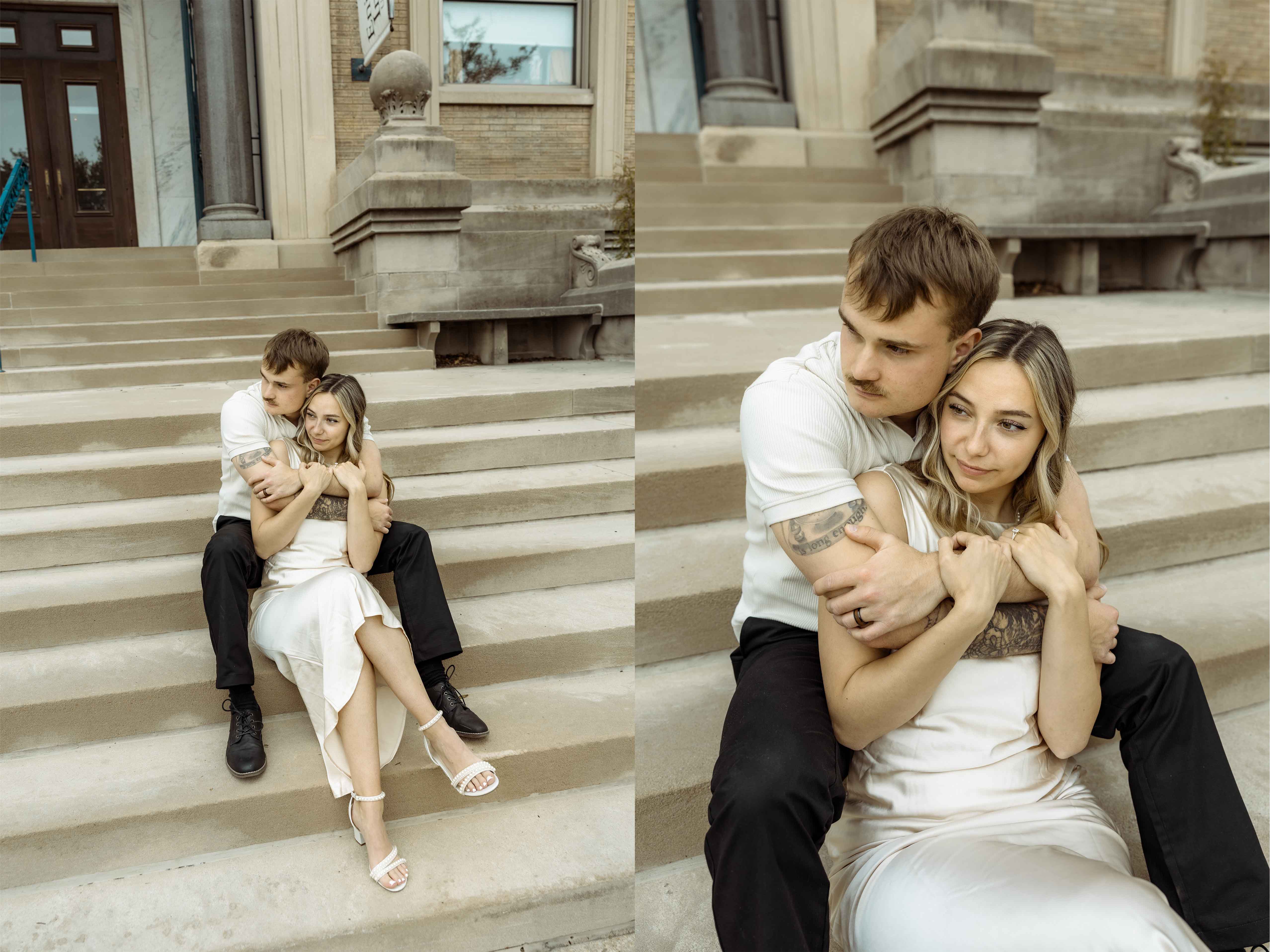 Downtown Cedar Rapids Engagement Pictures, Cedar Rapids, Iowa
