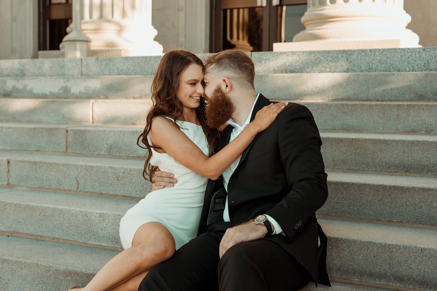 Downtown Cedar Rapids Engagement Pictures, Cedar Rapids, Iowa