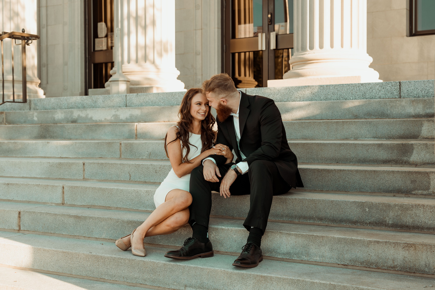 Downtown Cedar Rapids Engagement Pictures, Cedar Rapids, Iowa