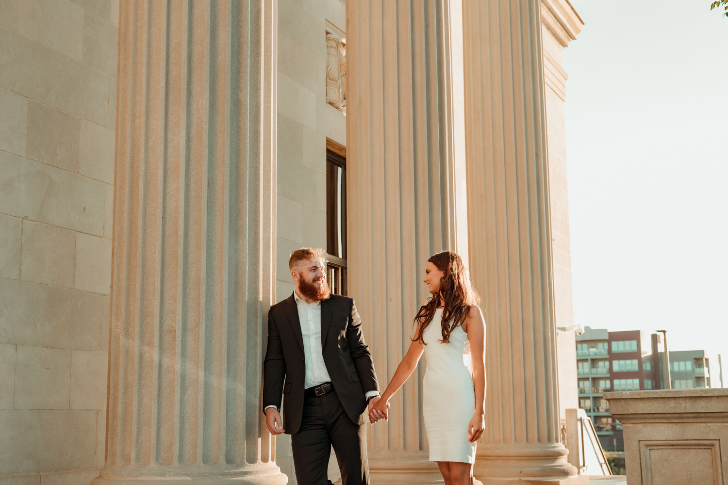 Downtown Cedar Rapids Engagement Pictures, Cedar Rapids, Iowa