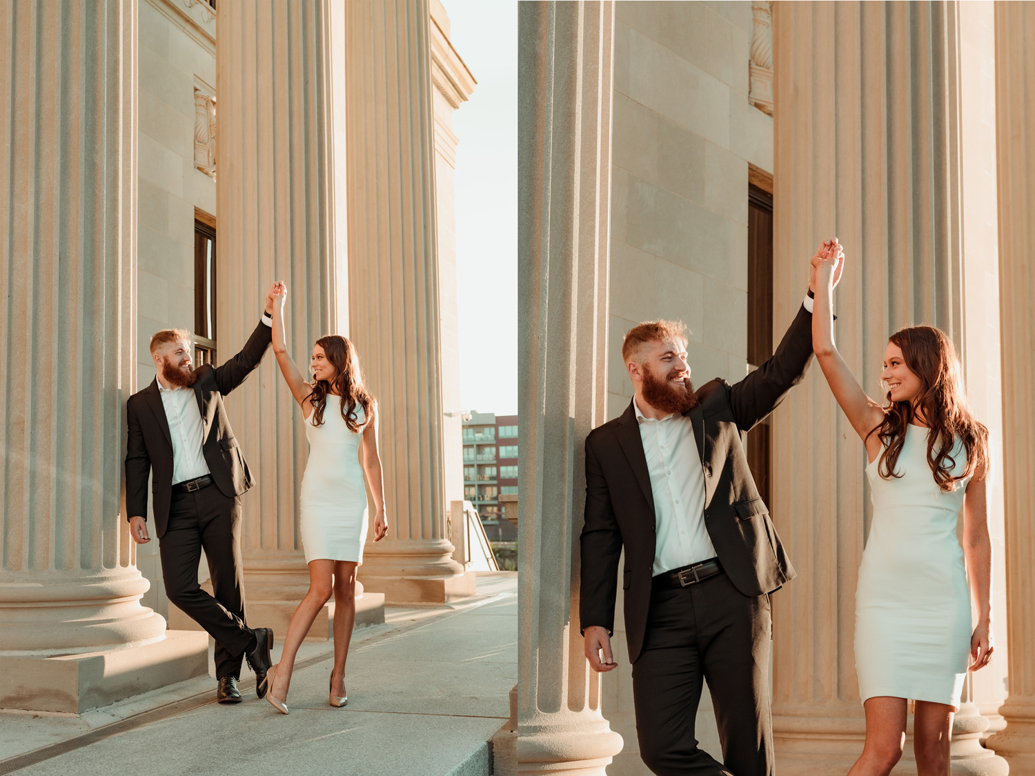 Downtown Cedar Rapids Engagement Pictures, Cedar Rapids, Iowa